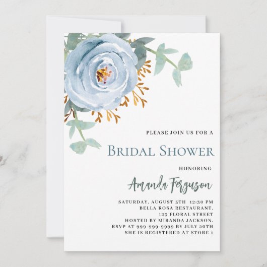 Dusty blühende Brautparty Einladung (Vorderseite)