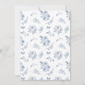 Dusty blühende Grünband Elegante Hochzeit Einladung (Rückseite)