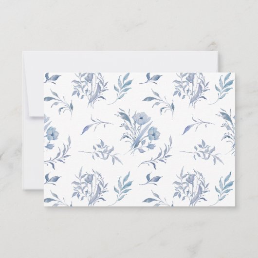 Dusty blühende Grünband Elegante Hochzeit RSVP Karte (Rückseite)