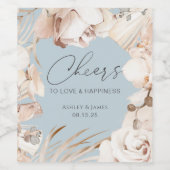 Dusty Blume botanischer Garten Hochzeit Weinetikett (Einzelnes Label)