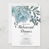 Dusty Blumen Hochzeit Probe Dinner Einladung (Vorderseite)