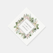 Dusty Blumengrün Personalisiertes Papier Napkins Serviette (Ecke)