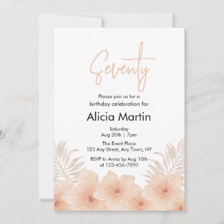 Dusty Blush Blume Palm Leaf Boho Birthday Einladung