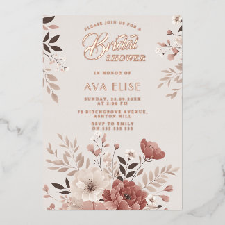 Dusty Blush Brautparty Folieneinladung