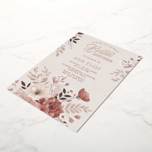 Dusty Blush Brautparty Folieneinladung (Gedreht)