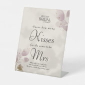 Dusty Blush Guess Wie viele Kisses Brautparty Sockelschild (Vorderseite)