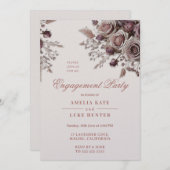 Dusty Blush & Lila Rose Engagement Party Einladung (Vorne/Hinten)
