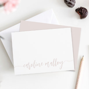 Dusty Blush   Moderner Name Personalisiert Mitteilungskarte