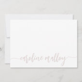 Dusty Blush | Moderner Name Personalisiert Mitteilungskarte (Vorderseite)