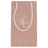 Dusty Blush Pink | Begrüßung mit Chic Monogram Kleine Geschenktüte (Vorderseite)