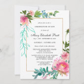 Dusty Blush Pink Blumenfeier des Lebens Invita Einladung (Vorderseite)