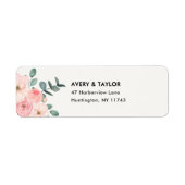 Dusty Blush Pink Floral Return Address Label (Vorne)