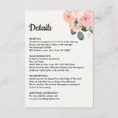 Dusty Blush Pink Floral Wedding Details Card Begleitkarte (Vorderseite)