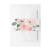 Dusty Blush Pink Floral Wedding  Einladungsbanderole (Vorderseite Beispiel)