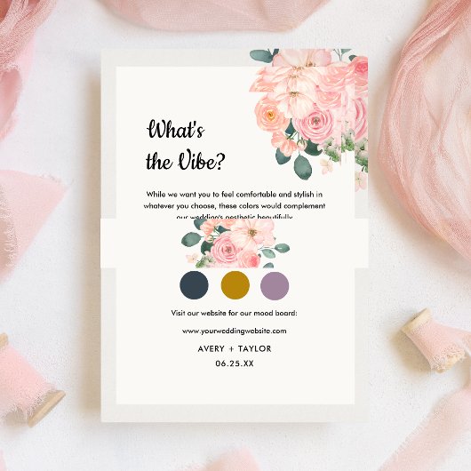 Dusty Blush Pink Floral Wedding  Einladungsbanderole