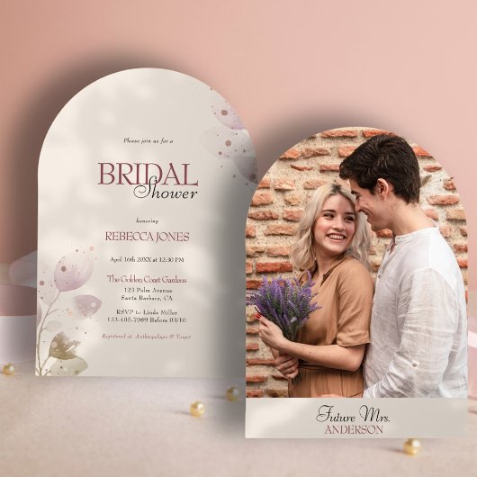 Dusty Blush Pink Foto Brautparty Einladung