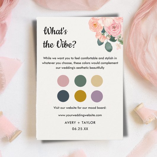 Dusty Blush Pink Wedding Guest Dress Code Card Begleitkarte