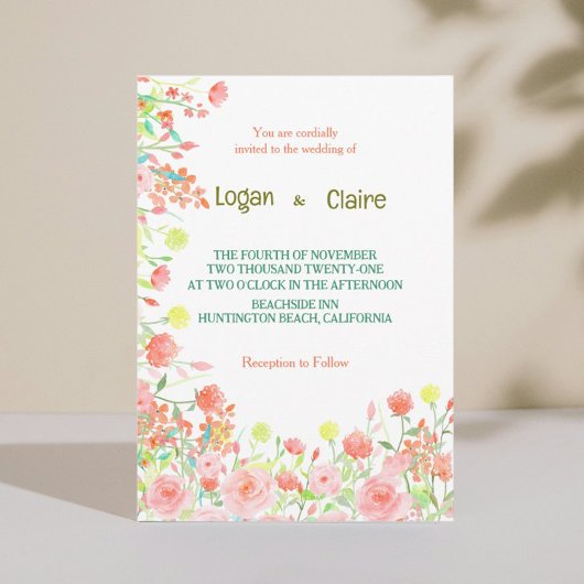 Dusty blush Rose boho blumenaufmunternde Hochzeit Einladung