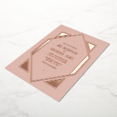 Dusty Blush & Rose Gold Gatsby Art Deco Wedding Folieneinladung (Gedreht)