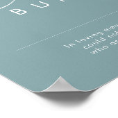 Dusty Boho | Blau Diese Kerze Burns Zeichen Poster (Ecke)
