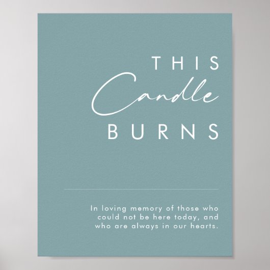 Dusty Boho | Blau Diese Kerze Burns Zeichen Poster (Vorne)