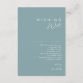 Dusty Boho | Blaue und grüne Hochzeit wünschend gu Begleitkarte (Vorderseite)