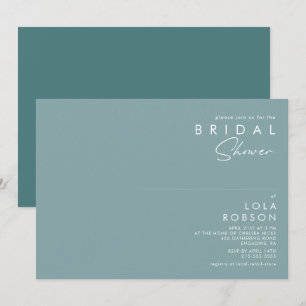 Dusty Boho Blaues und grünes Brautparty Einladung