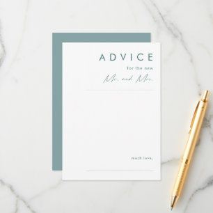 Dusty Boho Blue and Green Wedding Advice Card Hinweiskarte