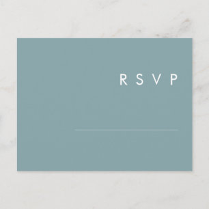 Dusty Boho   Blue and Green Wedding RSVP Postcard Postkarte