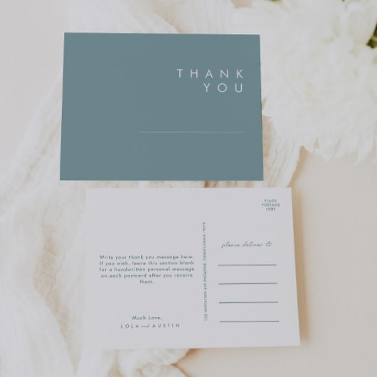 Dusty Boho | Blue and Green Wedding Vielen Dank Postkarte