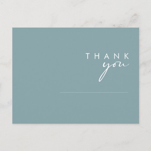 Dusty Boho | Blue and Green Wedding Vielen Dank Postkarte (Vorderseite)