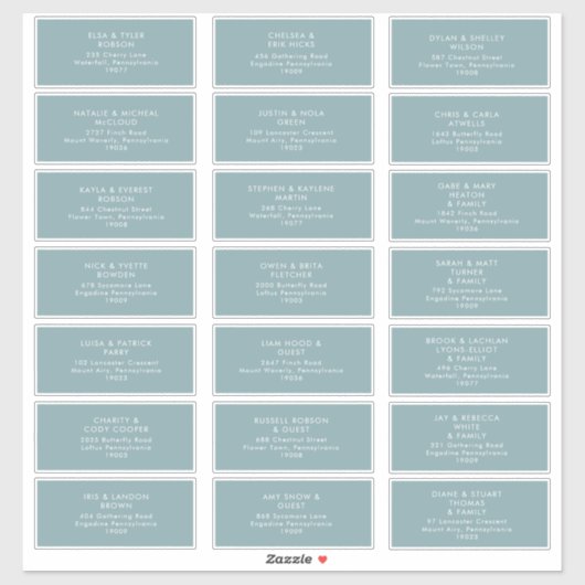 Dusty Boho | Blue Guest Address Labels (Blatt)