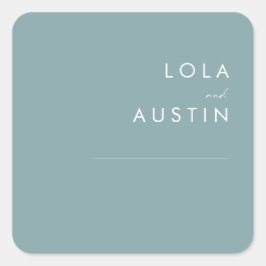 Dusty Boho | Blue Wedding Umschlag Aufklebers Quadratischer Aufkleber