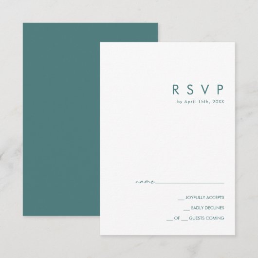 Dusty Boho | Green RSVP Card Karte (Vorne/Hinten)