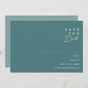 Dusty Boho   Horizontal grün und blau Save The Date