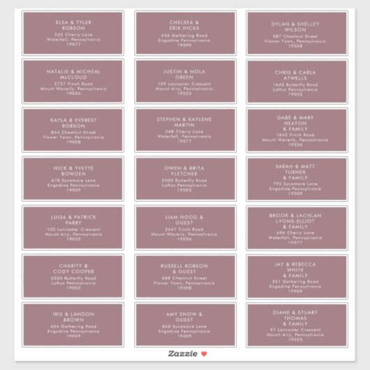 Dusty Boho | Lila Guest Address Labels (Blatt)