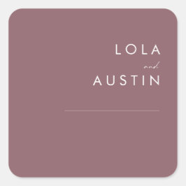 Dusty Boho | Lila Hochzeiten Umschlag Aufkleber