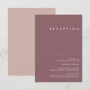 Dusty Boho   Lila Hochzeitsempfehlung und Rose Begleitkarte