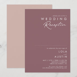 Dusty Boho   Lila Hochzeitsempfehlung und Rose Einladung