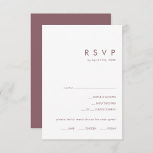 Dusty Boho Lila RSVP-Karte RSVP Karte