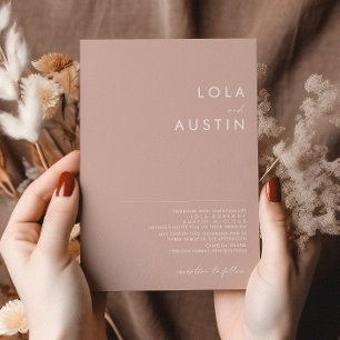 Dusty Boho   Rose und Lila Einladung zur Hochzeit