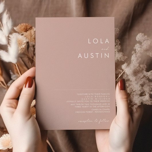 Dusty Boho | Rose und Lila Einladung zur Hochzeit