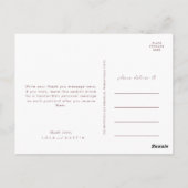 Dusty Boho | Rose und Lila Hochzeit Vielen Dank Postkarte (Rückseite)
