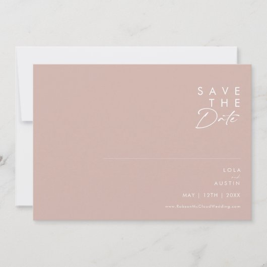 Dusty Boho | Rose und Lila Horizontal Gerettet Save The Date (Vorderseite)