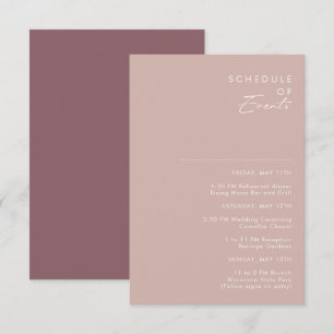 Dusty Boho   Rose und Lila Veranstaltungskalender Begleitkarte