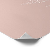 Dusty Boho | Rose Wedding Drinks Menü Signatur Poster (Ecke)