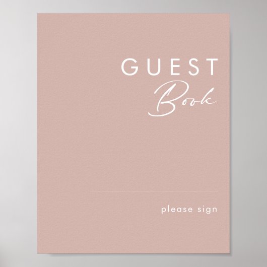 Dusty Boho | Rosen Guest Book Sign Poster (Vorne)