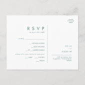 Dusty Boho | RSVP-Karte mit grünem Menü Postkarte (Rückseite)