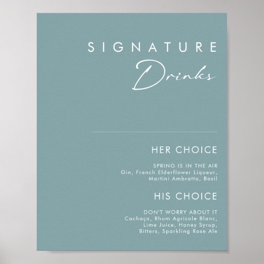 Dusty Boho | Zeichen für Blaue Signatur Poster (Vorne)