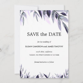 Dusty Botanical Floral Wedding Save the Date Card